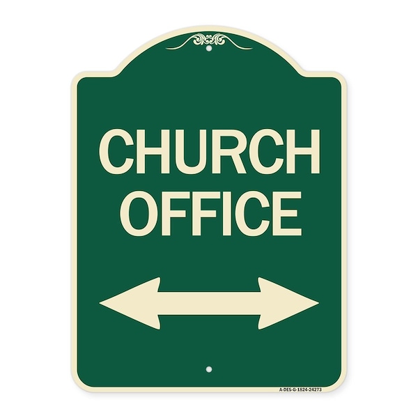 Signmission Church Parking W/ Bidirectional Arrow Heavy-Gauge Aluminum Sign, 24" x 18", G-1824-24273 A-DES-G-1824-24273 - main